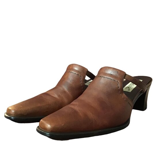 Matisse Mules Womens Size 8 M Brown Leather Block Heel Clogs - Picture 12 of 12